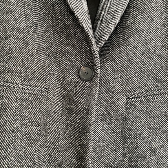 Zara Women Gray Masculine Herringbone Coat XS - Picture 4 of 14